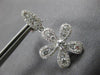 ESTATE LARGE 1.69CT DIAMOND 18KT WHITE GOLD 3D FLOWER LEAF FUN HANGING EARRINGS