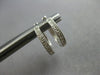 ESTATE .15CT DIAMOND 14K WHITE GOLD FILIGREE OVAL HOOP HUGGIE HANGING EARRINGS