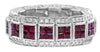 3.45CT DIAMOND & AAA RUBY 18KT WHITE GOLD 3D ROUND & PRINCESS ANNIVERSARY RING