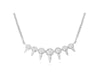 ESTATE .15CT DIAMOND 14KT WHITE GOLD 3D ROUND 7 STONE BEZEL SPIKY FUN NECKLACE