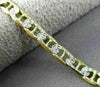 ESTATE LONG 14KT WHITE & YELLOW GOLD CLASSIC MARINER DIAMOND CUT BRACELET #23855
