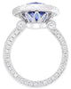 ESTATE LARGE 7.76CT DIAMOND & AAA TANZANITE 18KT WHITE GOLD 3D ENGAGEMENT RING