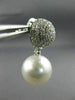 ESTATE LARGE 1.56CT DIAMOND & AAA SOUTH SEA PEARL 18K WHITE GOLD ETOILE EARRINGS
