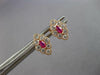 .65CT DIAMOND & AAA RUBY 14KT ROSE GOLD 3D MARQUISE & ROUND FLORAL STUD EARRINGS