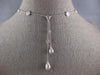 1.27CT DIAMOND 18KT WHITE GOLD FLOWER TEAR DROP LARIAT CHANDELIER LOVE NECKLACE