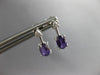 1.02CT DIAMOND & AAA AMETHYST 14K WHITE GOLD OVAL & ROUND ARROW HANGING EARRINGS