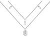 .24CT DIAMOND 14KT WHITE GOLD 3D ROUND & BAGUETTE CLUSTER BY THE YARD NECKLACE