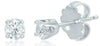 ESTATE .80CT DIAMOND 14KT WHITE GOLD 3D CLASSIC ROUND STUD EARRINGS