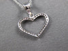 ESTATE .11CT DIAMOND 14KT WHITE GOLD 3D CLASSIC OPEN HEART LOVE FLOATING PENDANT