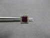 .61CT DIAMOND & AAA RUBY 14K WHITE GOLD PRINCESS & ROUND INVISIBLE STUD EARRINGS