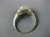 ANTIQUE ART DECO .21CT DIAMOND 18KT WHITE GOLD 3D FLOWER ENGAGEMENT RING #27342