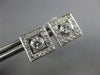 LARGE 1.40CT DIAMOND 14KT WHITE GOLD CLASSIC 3D SQUARE ROUND STUD EARRINGS #1119