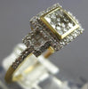 .48CT DIAMOND 14K YELLOW GOLD ROUND CLUSTER SQUARE PAST PRESENT FUTURE LOVE RING