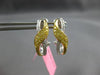 .46CT WIHTE & FANCY YELLOW DIAMOND 18K WHITE GOLD CRISS CROSS X HANGING EARRINGS