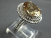 ESTATE LARGE 7.62CT DIAMOND & AAA CHAMPAGNE TOPAZ 14K WHITE GOLD ENGAGEMENT RING