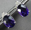 2.50CT DIAMOND & AAA AMETHYST 14KT WHITE GOLD OVAL & ROUND FLOWER STUD EARRINGS