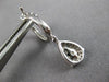 .58CT DIAMOND 14KT WHITE GOLD ROUND CLUSTER TEAR DROP LEVERBACK HANGING EARRINGS