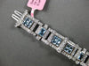 WIDE 8.28CT DIAMOND & AAA AQUAMARINE 18K WHITE GOLD 3D PRINCESS & ROUND BRACELET