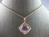 8.42CT DIAMOND & AAA PINK AMETHYST 14KT ROSE GOLD 3D SQUARE HALO PYRAMID PENDANT