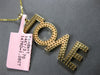 LARGE 1.06CT DIAMOND 14KT YELLOW GOLD 3D CLASSIC VERTICAL LOVE FLOATING PENDANT