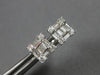 .67CT DIAMOND 14KT WHITE GOLD 3D CLASSIC ROUND & BAGUETTE SQUARE STUD EARRINGS