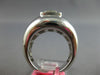 LARGE GIA 3.76CT WHITE & GREEN DIAMOND 18KT WHITE GOLD 3D ETOILE MENS GYPSY RING