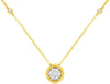 ESTATE .25CT DIAMOND 14KT YELLOW GOLD 3D BEZEL FLOWER BY THE YARD LOVE NECKLACE