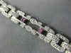 WIDE & LONG 1.92CT DIAMOND & AAA PINK SAPPHIRE 18K WHITE GOLD 3D TENNIS BRACELET