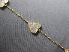 .51CT DIAMOND 14K YELLOW GOLD MULTI HEART BY THE YARD ADJUSTABLE TENNIS BRACELET