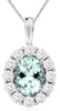 1.85CT DIAMOND & AAA AQUAMARINE 14KT WHITE GOLD 3D OVAL & ROUND FLOATING PENDANT