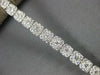ESTATE 1.28CT DIAMOND 18K WHITE GOLD CLUSTER ROUND SQUARE SEMI ETERNITY BRACELET