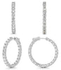 5.50CT DIAMOND 14KT WHITE GOLD 3D CLASSIC ROUND INSIDE OUT HOOP HANGING EARRINGS