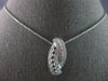 ESTATE LARGE .43CT DIAMOND 18K WHITE GOLD 3D MULTI ROW FILIGREE FLOATING PENDANT