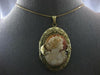 ANTIQUE EXTRA LARGE 14K YELLOW GOLD HANDCRAFTED LADY CAMEO LOCKET PENDANT #27767
