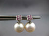 .35CT DIAMOND & AAA PINK SAPPHIRE & AAA SOUTH SEA PEARL 14KT WHITE GOLD EARRINGS