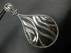 ESTATE LARGE 1.30CT DIAMOND 14K WHITE GOLD 3D TEAR DROP CLIP ON HANGING EARRINGS