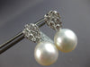 ESTATE LARGE 1.87CT DIAMOND & AAA SOUTH SEA PEARL 18KT WHITE GOLD 3D HANGING EARRINGS