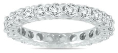 2.0CT DIAMOND 14KT WHITE GOLD 3D SHARED PRONG ETERNITY WEDDING ANNIVERSARY RING