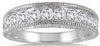 1.0CT DIAMOND 14KT WHITE GOLD 3D ROUND CHANNEL FILIGREE WEDDING ANNIVERSARY RING