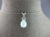 1.06CT DIAMOND & AAA OPAL 14KT WHITE GOLD PEAR SHAPE & ROUND LOVE PENDANT #27758