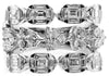 ESTATE LARGE 2.02CT DIAMOND 18K WHITE GOLD MULTI SHAPE ILLUSION ANNIVERSARY RING