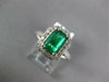 WIDE 1.09CT DIAMOND & AAA EMERALD 14KT WHITE GOLD 3D EMERALD CUT ENGAGEMENT RING