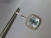 5.65CT DIAMOND & AAA AQUAMARINE 14KT WHITE GOLD HALO LEVERBACK HANGING EARRINGS