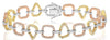 1.75CT DIAMOND 14KT TRI COLOR GOLD 3D SQUARE TEAR DROP ETERNITY TENNIS BRACELET