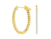 1.5CT DIAMOND 14K YELLOW GOLD SHARED PRONG INSIDE OUT OVAL HOOP HANGING EARRINGS