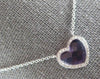 2.60CT DIAMOND & AAA AMETHYST 14KT WHITE GOLD 3D HEART SHAPE HALO LOVE NECKLACE