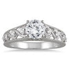 ESTATE LARGE 1.25CT DIAMOND 14KT WHITE GOLD INFINITY ENGAGEMENT WEDDING RING SET