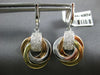 ESTATE .62CT DIAMOND 14KT TRI COLOR GOLD LOVE KNOT TRINITY FUN HANGING EARRINGS