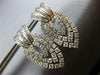 ESTATE EXTRA LARGE 7.20CT DIAMOND PLATINUM 3D ROUND & BAGUETTE HANGING EARRINGS