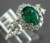 2.55CT DIAMOND & AAA EMERALD 18K WHITE GOLD 3D OVAL & ROUND HALO ENGAGEMENT RING